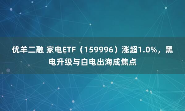 优羊二融 家电ETF（159996）涨超1.0%，黑电升级与白电出海成焦点